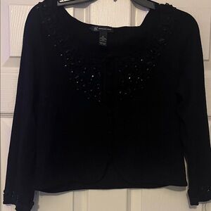 INC International Concepts Black Beaded Cardigan